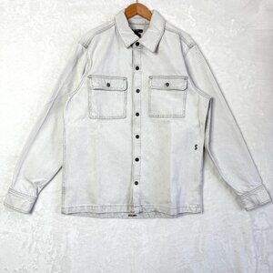 Ksubi Scorpio Shirt Mens M White Long Sleeve Contrast Stitch Heavyweight